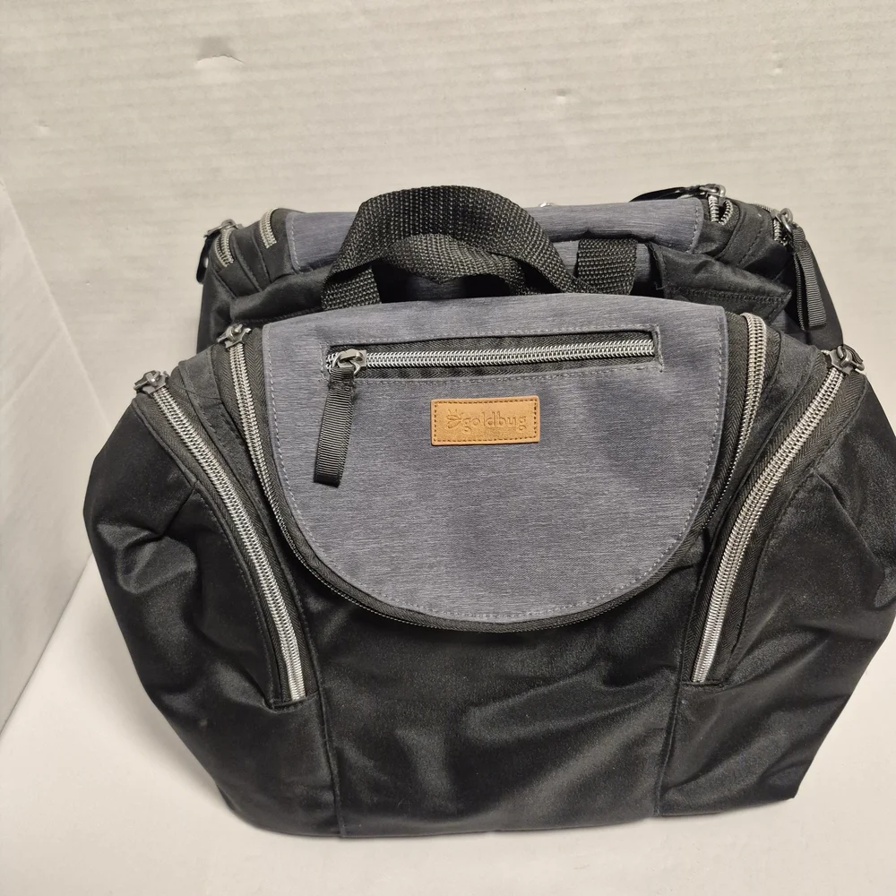 Goldbug‎ Diaper Bag Backpack Stroller Bag Gray Black Multi-Pocket Travel
